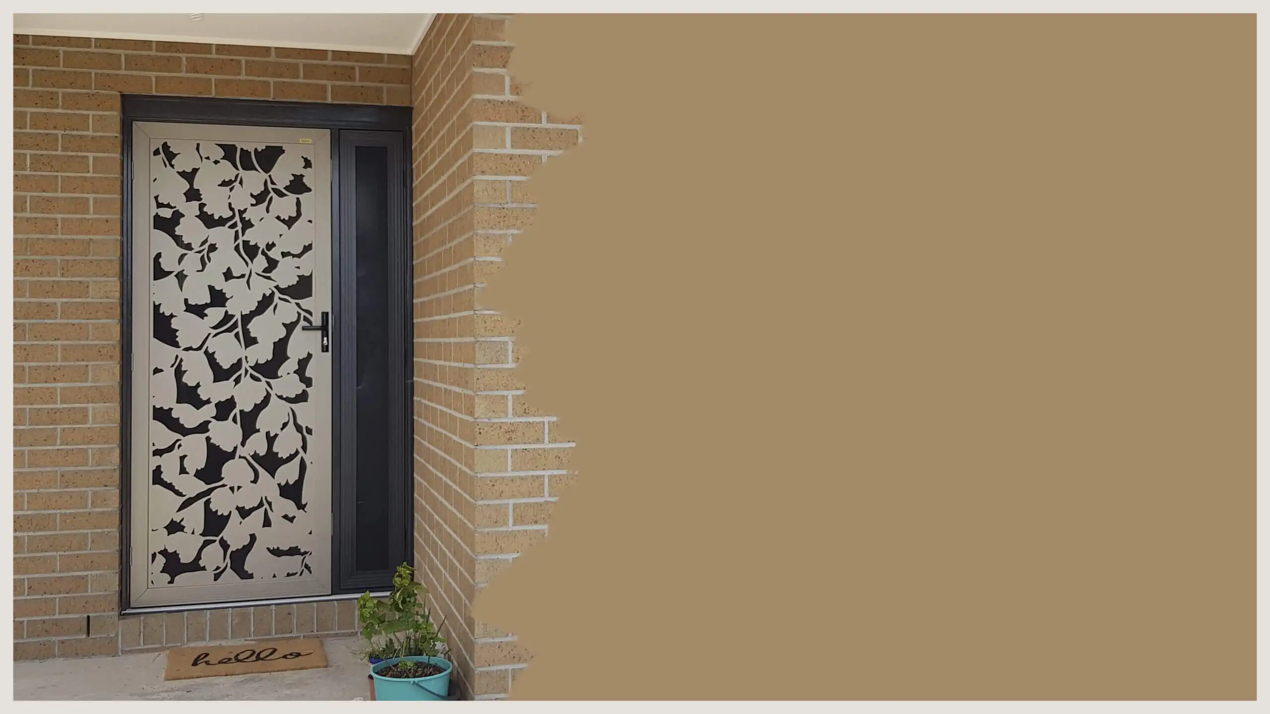 Installed security screen door