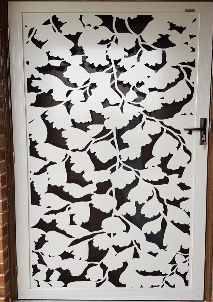 Security screen door on suburban home